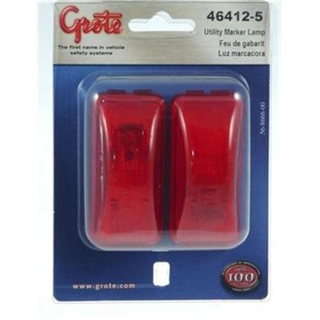 GROTE MOLEN GROTE PERLUX 464125 Side Marker Light Universal Surface Mount 2.63 In. X 1.25 In. Red Lens G17-464125